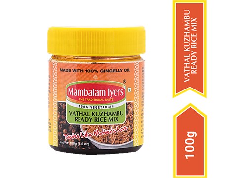 Mambalam Iyers Vathal Kuzhambu Ready Rice Mix - Easy To Digest, 100 g