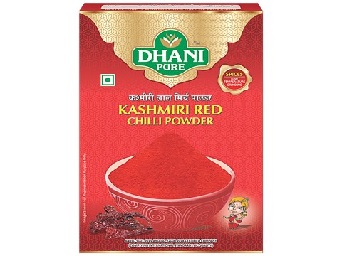Dhani Pure Kashmiri Red Chilli Powder - Natural, No Artificial Colours & Preservatives, 5 g