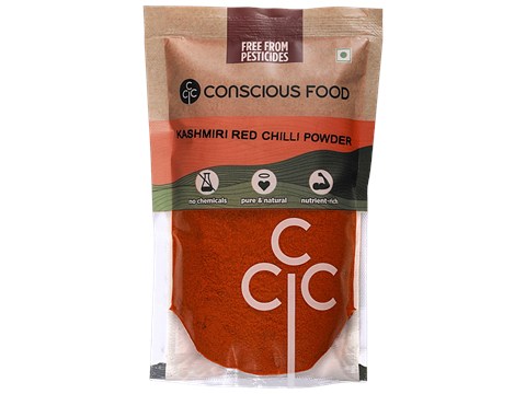 Conscious Food Red Chilli Powder/Menasina Pudi - Kashmiri, 100 g