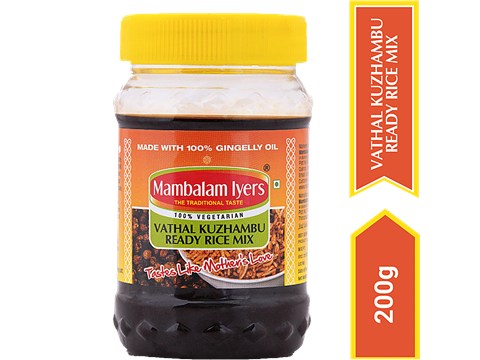 Mambalam Iyers Vathal Kuzhambu Ready Rice Mix - Easy To Digest, 200 g