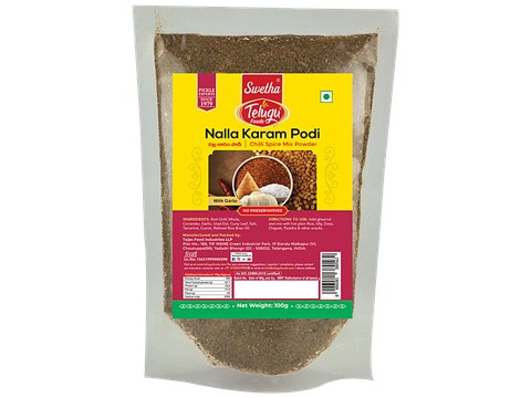 Swetha Telugu foods Nalla Karam - Red Chilly Spice Mix, 100 g
