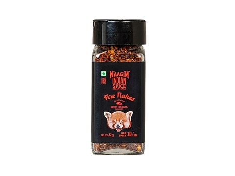 NAAGIN Indian Bhut Jolokia Chilli Flakes - 10/10 XXX Spicy, Essential Spices, 32 g