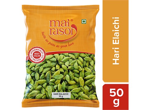 Mai Rasoi Green Cardamom/Hari Elaichi/Yalakki, 50 g