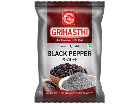 Grihasthi Black Pepper Powder - Premium, Natural & Pure, No Preservatives, 50 g