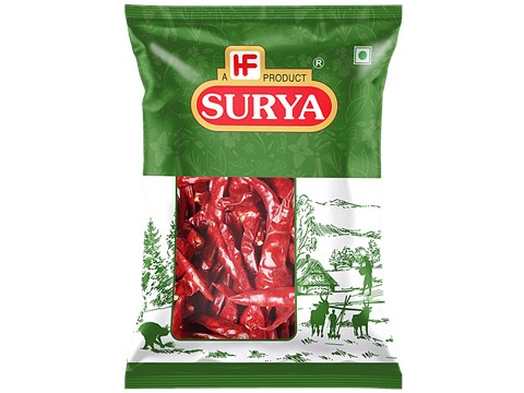 Surya Guntur Chilli Whole Without Stem, 200 g