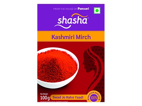 SHASHA Kashmiri Mirch -  Premium Quality, All Natural, Kitchen Essential Spice, 100 g