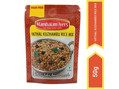 Mambalam Iyers Vathal Kuzhambu Ready Rice Mix - Easy To Digest, 50 g