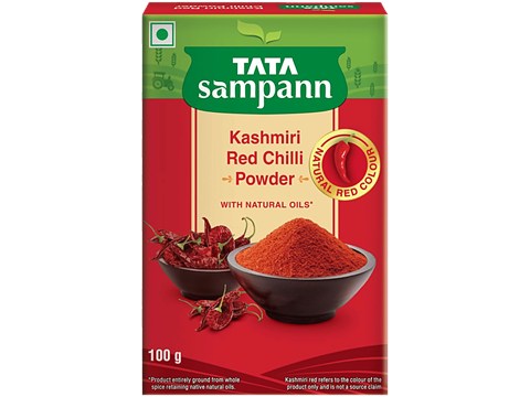 Tata Sampann Kashmiri Red Chilli/Lal Mirchi Powder With Natural Oils, 100 g
