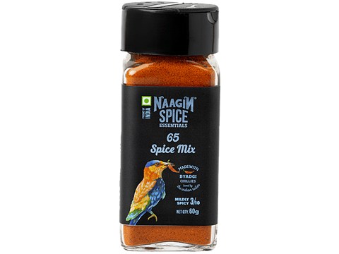 NAAGIN Spice Essentials 65 Spice Mix - Made With Byadgi Chillies, Mildly Spicy, 60 g