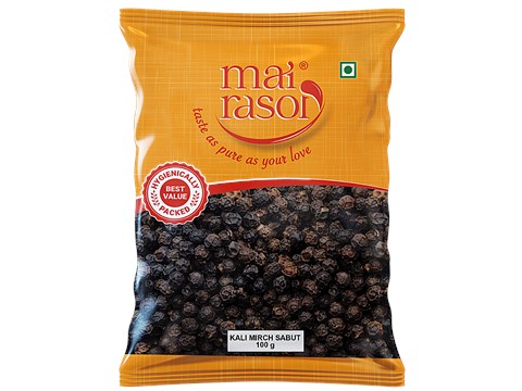 Mai Rasoi BLACK PEPPER KALI MIRCH WHOLE 100 gm, 100 g
