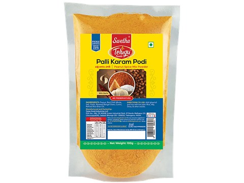 Swetha Telugu foods Palli Karam - Peanut Spice Mix, 100 g