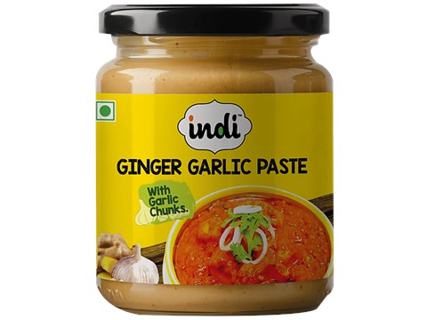 Indi  Ginger Garlic Paste - With Garlic Chunks, 200 g