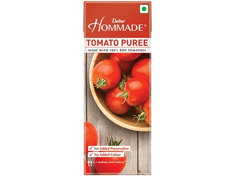 Dabur Hommade Tomato Puree - From Ripe Tomatoes, No Added Preservatives, 200 g