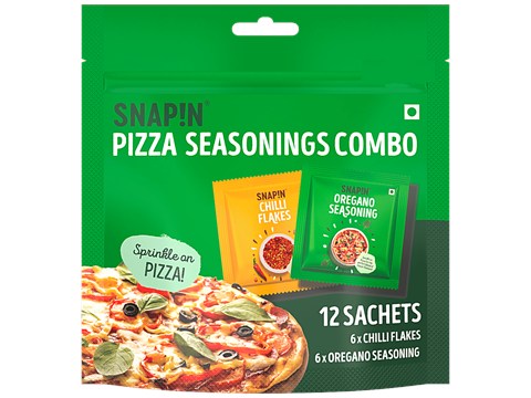 SNAPIN Pizza Seasoning Combo - Oregano & Chilli Flakes, Enhances Flavour, 2 g