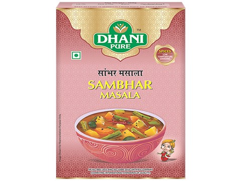 Dhani Pure Sambhar Masala - Natural, No Artificial Colours & Preservatives, 12 g