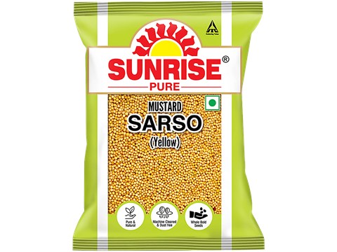 Sunrise Pure Pure Yellow Mustard Whole Spice, Sarso, 50 g