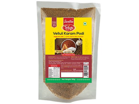 Swetha Telugu foods Vellulli Karam - Garlic Spice Mix, 100 g