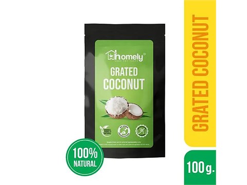 Homely Grated Coconut - Ready To Use, Natural, Retains Freshness & Nutrients, 100 g