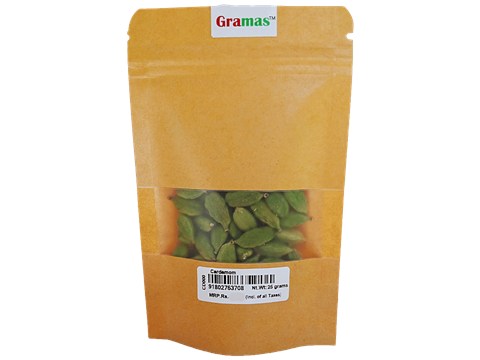 Gramas Spices Cardamom Whole - Helps With Digestion, Has Antioxidant, Anti-Inflammatory Effects, 25 g