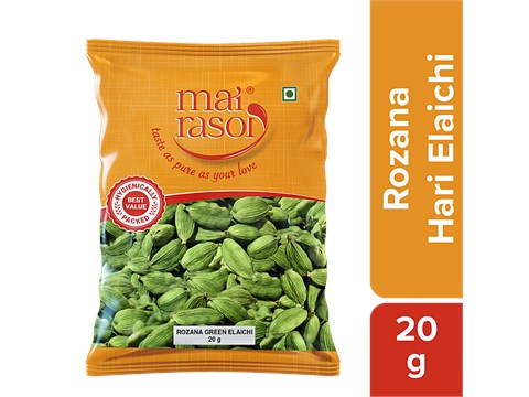 Mai Rasoi Rozana Green Cardamom/Hari Elaichi/Yalakki, 20 g