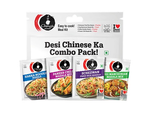 Ching's Secret Desi Chinese Ka Combo Pack of 6 Single Use Assorted Masala Pouches, 120 g
