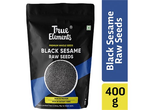True Elements Raw Black Sesame/Til Seeds, 400 g