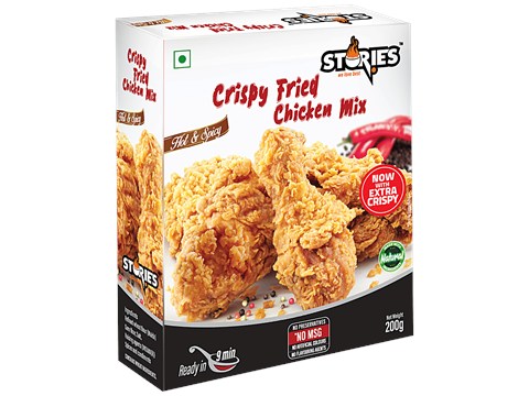 Stories Crispy Fried Chicken Mix- Hot & Spicy, Spices Blended Coating/Batter Medium, No Artificial Ingredients, 200 g