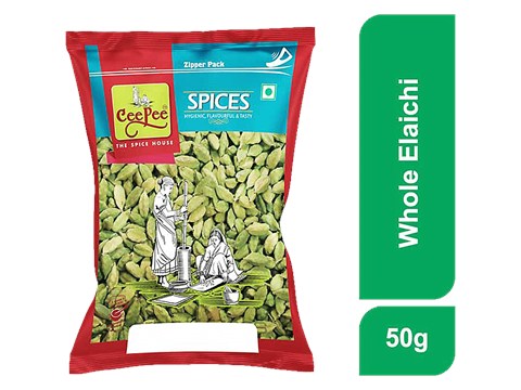 Cee Pee Green Cardamom - Helps In Digestion, Intense Flavour & Aroma, 50 g