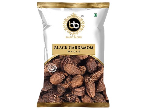 Bharat Bazaar  Black Cardamom Whole - Pure, No Added Colours, 100 g