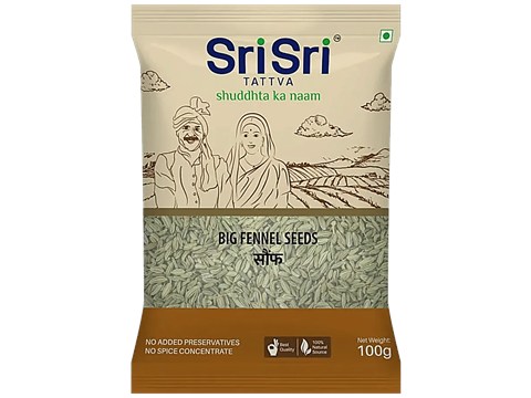 Sri Sri Tattva Big Fennel Seeds - Highly Nutritious, Increase Appetite, Boosts Overall Health, 100 g