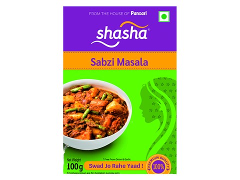 SHASHA Sabzi Masala - Premium Quality, Aromatic Spice Blend, For Vegetarian Dishes, 100 g