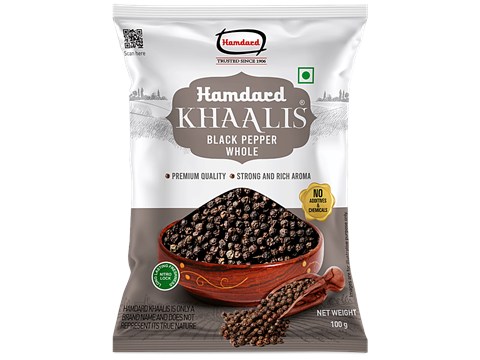 Hamdard Foods Khaalis - Black Pepper Whole, 100 g