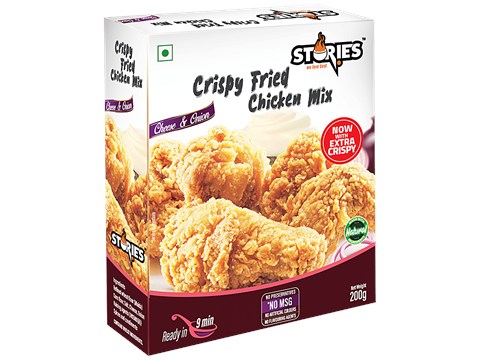 Stories Crispy Fried Chicken Mix - Cheese & Onion, Mildly Spiced Blended Coating/Batter Medium, No Artificial Ingredients, 200 g