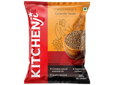 Kitchenji Coriander Seeds - Whole, Loaded With Nutrients, 200 g