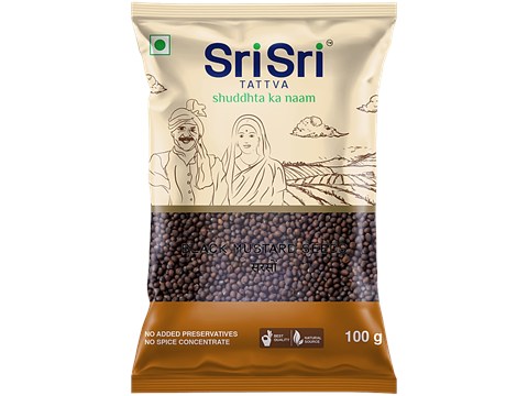 Sri Sri Tattva Black Mustard Seeds - Highly Nutritious, Increase Appetite, Boosts Overall Health, 100 g