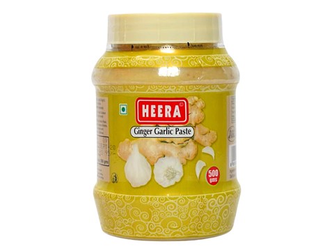 HEERA Ginger Garlic Paste - Premium, Fresh, No Preservatives, 500 g