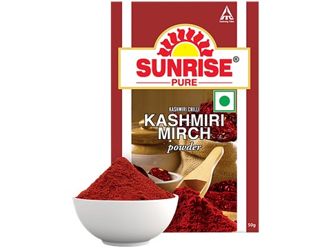 Sunrise Pure Pure Kashmiri Red Chilli Powder, Kashmiri Mirch Powder, 50 g