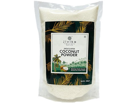 Jivika Naturals Desiccated Coconut Powder - Healthy Fats, Boosts Immune System, 500 g