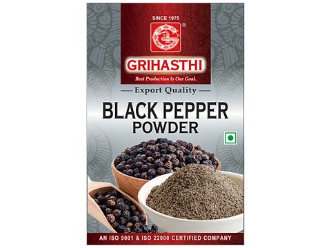 Grihasthi Black Pepper Powder - Premium, Natural & Pure, No Preservatives, 100 g