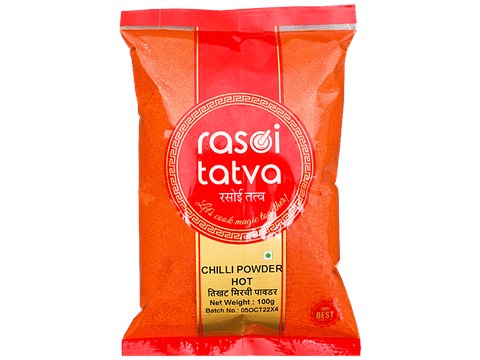 Rasoi Tatva Chilli Powder Hot - Premium Quality, 100 g