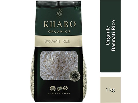Kharo Organics Basmati Rice - Organic, Non GMO, Rich In Fibre & Protein, Chemical Free, 1 kg