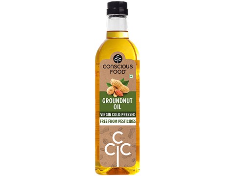Conscious Food Peanut Oil - Cold Pressed, 500 ml