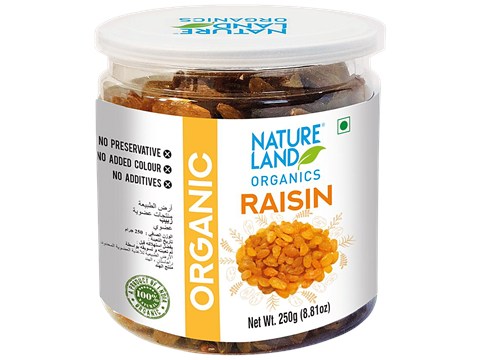 Natureland Organics Raisins - Natural, Use In Cooking & Baking, 250 g