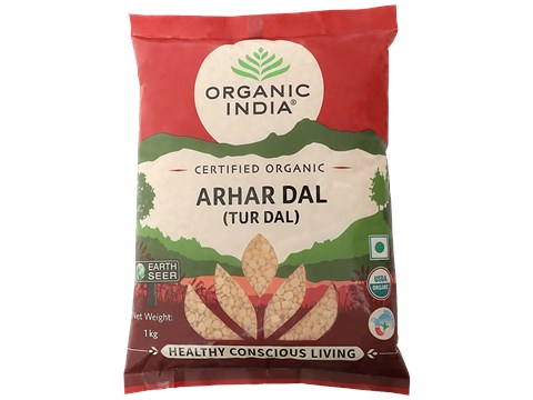 Organic India Arhar/Tur Dal - Unpolished, Helps In Digestion, No Preservatives, 1 kg