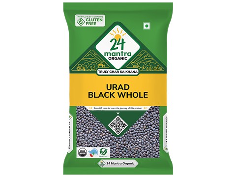 24 Mantra Organic Urad Black Whole, 500 g