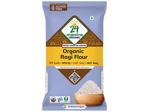24 Mantra Organic Organic - Ragi Flour/Ragi Hittu, 500 g
