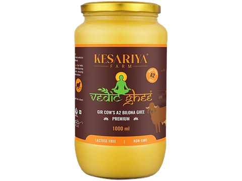 Vedic Ghee Gir Cow's Cultured A2 Ghee, 1 L