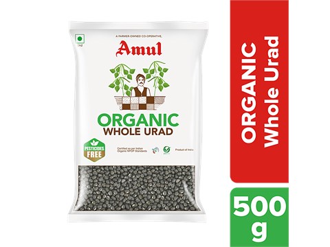 Amul Organic Whole Urad, 500 g