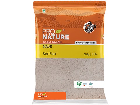 Pro Nature Organic - Ragi Flour/Ragi Hittu, 500 g