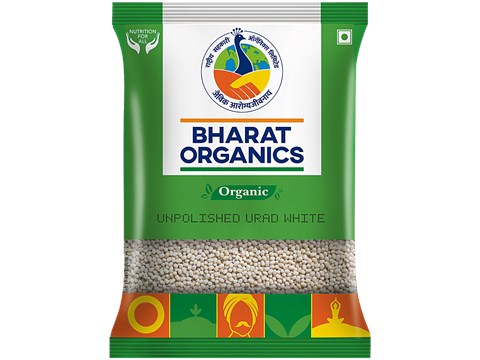 Bharat Organics Unpolished Organic Urad Gota White, 500 g